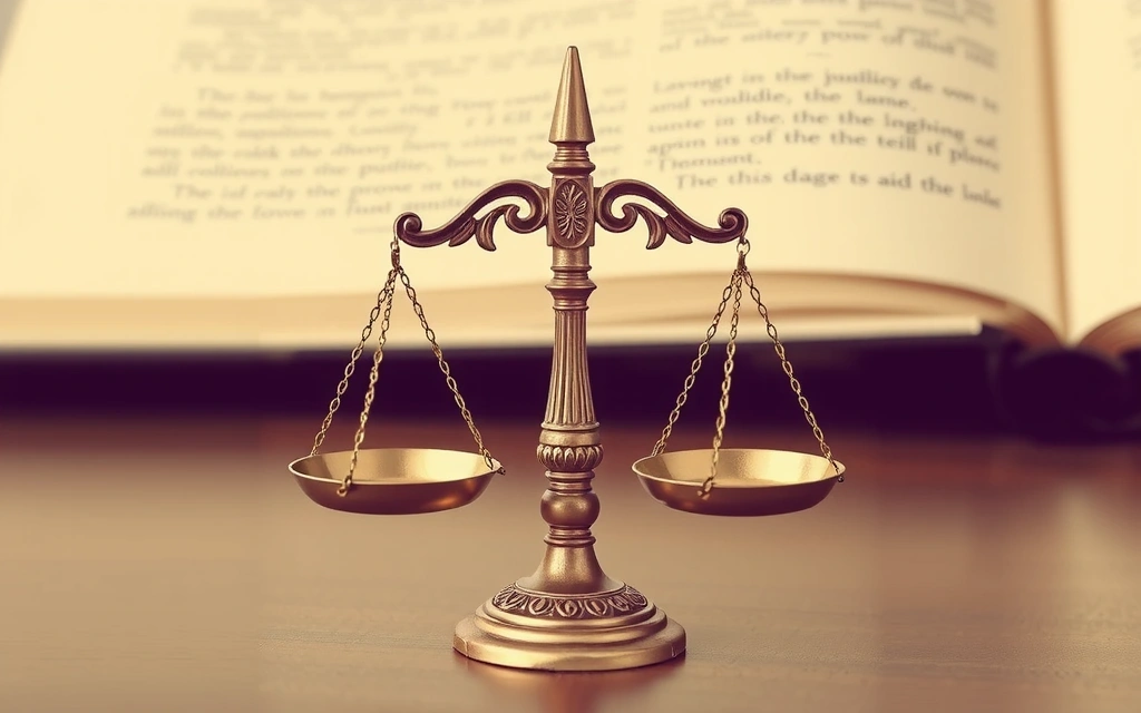 Balanza de la justicia sobre un fondo de código legal