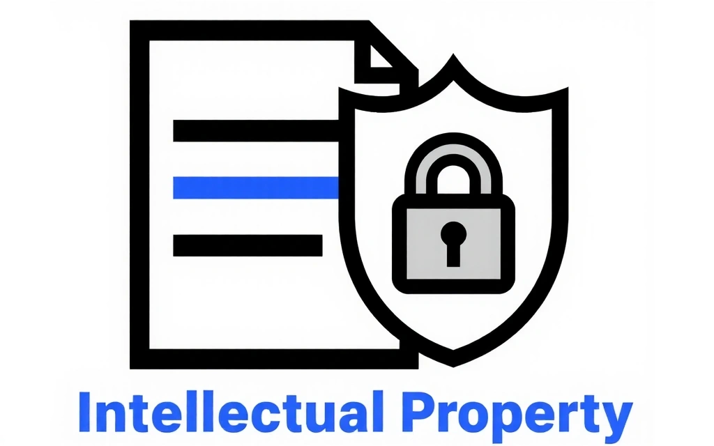 Icono de derechos de autor con un candado digital