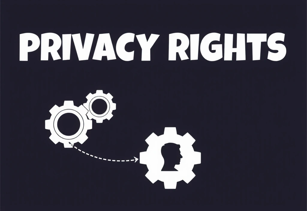 Icono de derechos de privacidad con persona y engranajes
